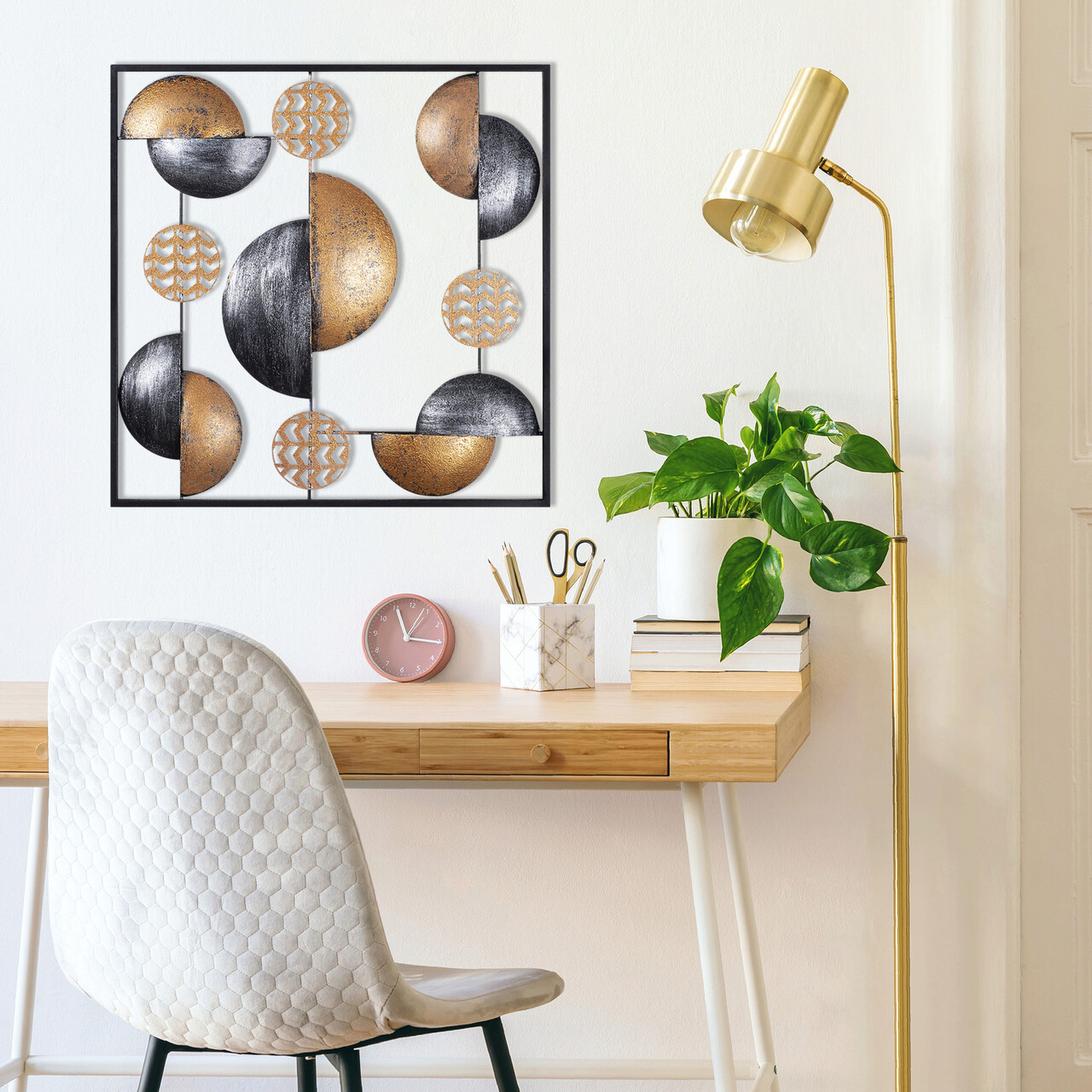 Decoratiune de perete, Metal Art My World, Dimensiune: 55 x 55 x 5 cm, Multicolor - imagine 4